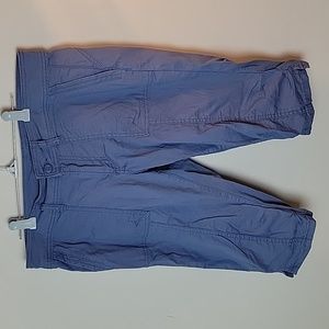 Prana blue cargo Bermuda shorts.